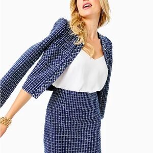 NWOT Pulitzer Adler Blazer Low Tide Navy Size 8 Blazer